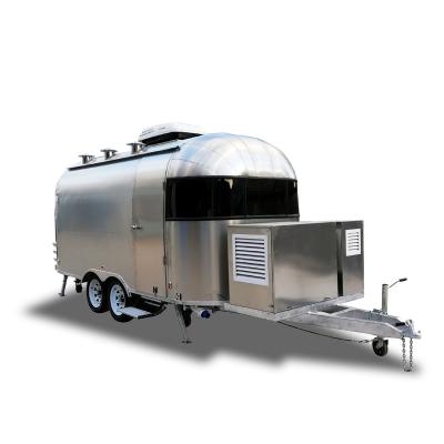 China Fully Customized Processing Plant Yowon Airstream Food Vegetable Trailer For Street Food Business Personal Food Truck With Snack Equipment Burger Cart for sale