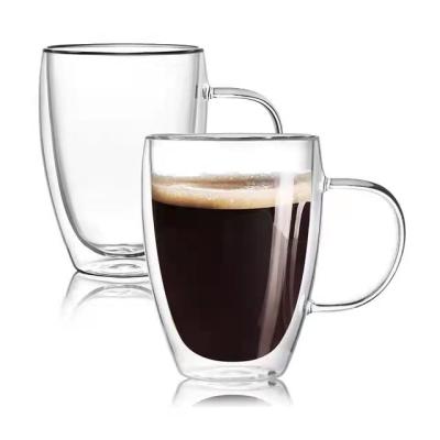 China Wholesale Modern Beer Milk Coffee Drinking Large Clear Modern Decorative Glass Coffee Mug for sale