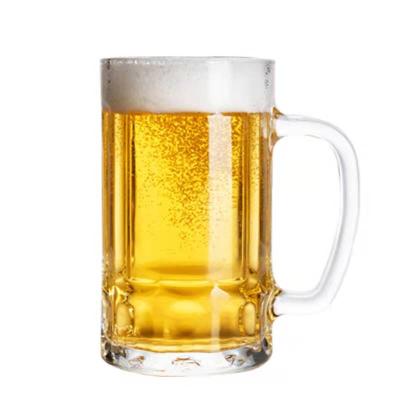 China Large Capacity Mug Modern Wholesale Glass Beer Mug With Handle for sale