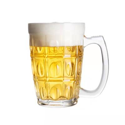 China Wholesale Modern China Supplier High Quality Cheap Clear Glass Beer Mug Large With Handle for sale