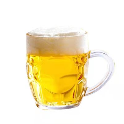 China Wholesale Modern China Supplier High Quality Cheap Clear Glass Beer Mug Large With Handle for sale