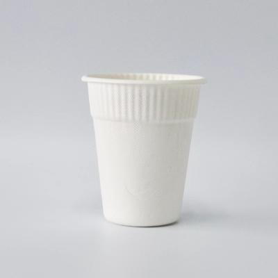 China Decorative Sustainable Sugar Cane Drink Ripple Style Cold Paper Cup for sale