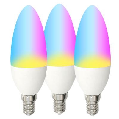 China Hotel Smart WiFi LED Candle Light Bulbs E12 E14 3W RGBW Color Changing Voice Control for sale