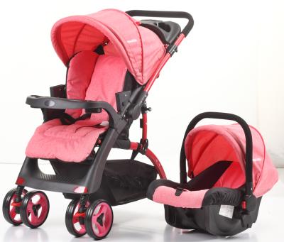 China Foldable Baby Stroller Easy Install Baby Stroller With Removable En Tray Luxury Stroller With Car Seat for sale