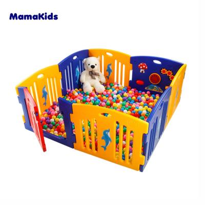 China 8 Panel Plastic Indoor Outdoor Safety Mamakids H0805B Foldable Plastic Baby Playpen for sale