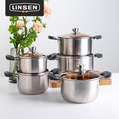 China OEM Customization 304 Stainless Steel Stocked Soup and Stock Pots, Aluminum Kitchen Cooking Pot Set, Pot Pan Aluminum Cookware Sets for sale