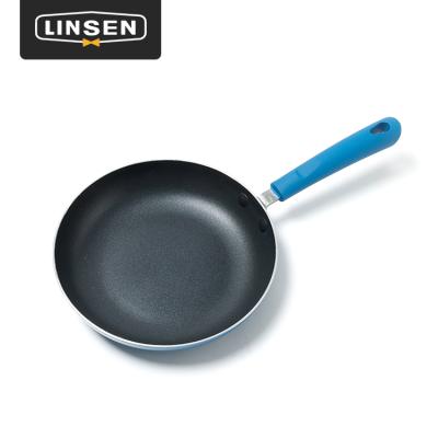 China Stocked Blue Enamel Coating Non-Stick Pan 304 Stainless Steel Cookware Cookware Set Cast Iron Fry Pans for sale