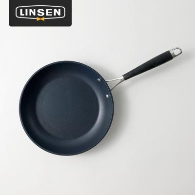 China Black 304 Stainless Steel Enamel Coating Minimalist Pan Cooking Cookware Set Cast Iron Nonstick Frying Pans for sale