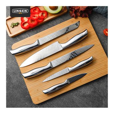 China Stocked 5 Pcs Multifunctional Chef Cooking Knife High Carbon Damascus Stainless Steel Steak Cheese Kitchen Knife Sets for sale