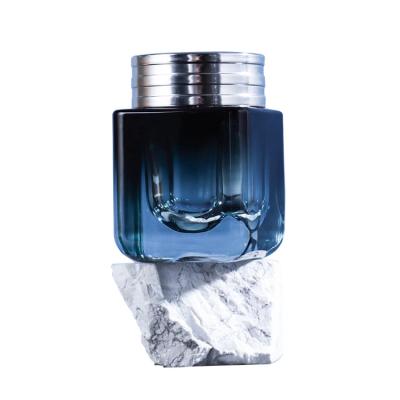 China Cosmetic Glass Cosmetic Jars Blue Cream Glass Latest Style 50ml Luxurious Gradient Plastic Screw Cap Glass+plastic Cap Available for sale