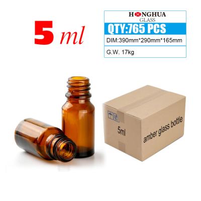 China Wholesale Cosmetic 5ml 10ml 15ml 20ml 30ml 50ml 100ml Bulk Stock Essential Oil Amber Bottle for sale