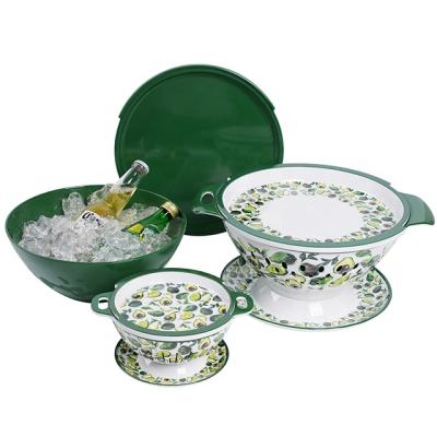 China New Melamine EU2020/1245 Dinner Set Sustainable Dinnerware Green Pass Colander for sale