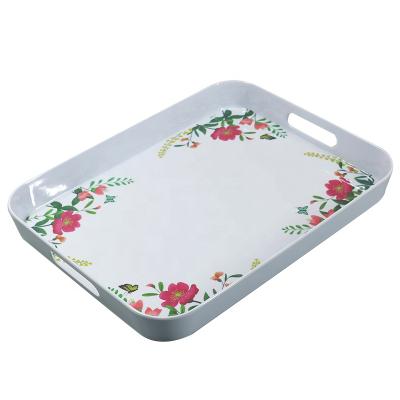 China New Viable Passage Melamine EU2020/1245 Dish Rectangle Melamine Dish Tray With Handles for sale