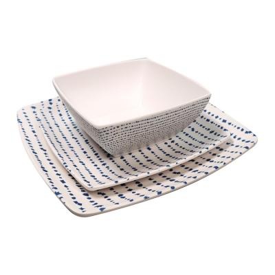 China New Viable Pass Hot Sale EU2020/1245 Dinner Set Melamine Dish Set Tableware Melamine Serving Dish for sale