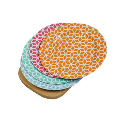 China New Reusable High Quality Sustainable Melamine Hard Dish EU2020/1245 Round Pass Dinner Dish For Sale for sale