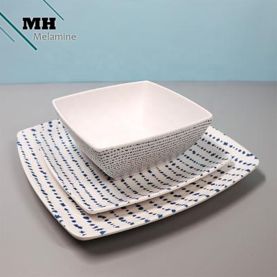 China New High Quality Sustainable Melamine Hard Plate EU2020/1245 Square Pass Dinner Dish For Sale for sale