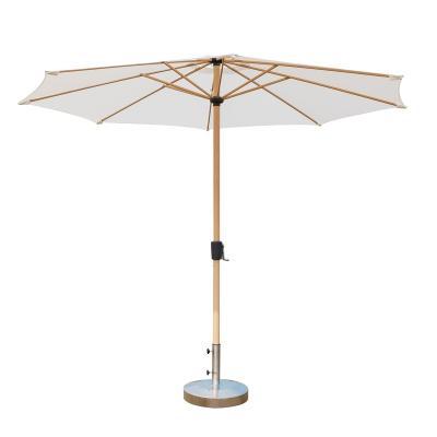 China Modern Waterproof Outdoor 3m Garden Patio Umbrella with Push Button Tilt and Crank, Market Umbrella Parasols, Print Crank Wooden Umbrella for sale