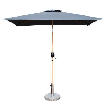 China Modern Outdoor Promotional Market Umbrella Wood Patio Umbrella Square 2x2m Square Umbrella With Center Pole Crank Sunshade for sale