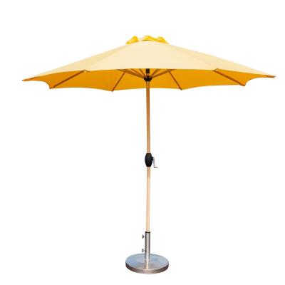 China Modern 2.7M Waterproof Outdoor Garden Patio Umbrella with Push Button Tilt and Crank, Printing Market Umbrella Wood Parasols for sale