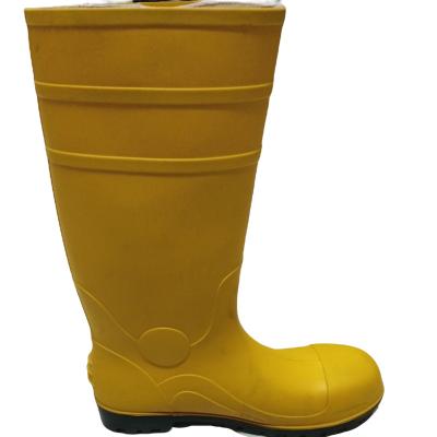 China Steel Toe Steel Sole Safety Rain Waterproof Boots PVC Safety Gum Boots Steel Toe High Quality Industry Use for sale