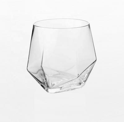 China New Raymond Customized Classic/Postmodern Diamond Irregular Shaped Whiskey Crystal Glass for sale