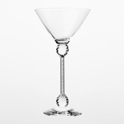 China New classic/postmodern lead-free inlaid Martini glass in Raymond crystal glass diamond cocktail glass for sale