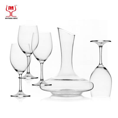 China New Raymond Custom classic/postmodern hotel restaurant goblet wine decanter glass set for sale