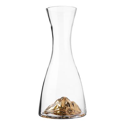 China New lead free raymond crystal glass decanter 1100ml gold classic/postmodern crystal wine decanter for sale