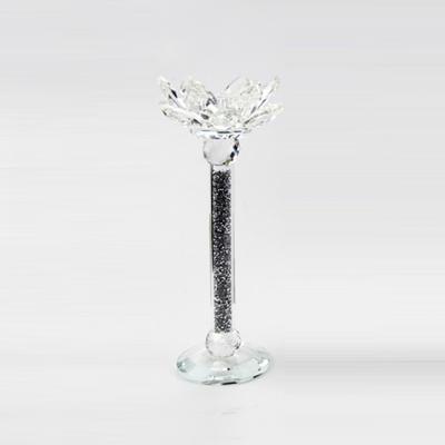 China Daily life Raymond morden style crystal pillar candelabra wedding table decoration candlestick home glass decorations for sale