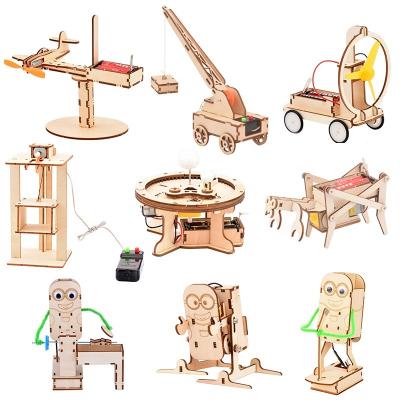 China DIY 3D Safety Wooden Assembly Creation Kit Battery Operated STEM Science STEM Toys for sale