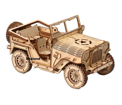 China DIY TOY Sealand Off Load Vehicle Mechanical Scale Model Vehicle Army Model 3D Puzzle Wooden Craft Adults for sale