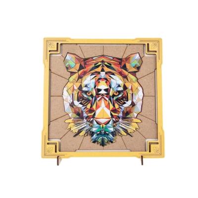 China Assembly Wooden Jigsaw Adults Wooden Puzzles Shape Unique Colorful Mysterious 3D Animals Wooden Brain Teaser for sale