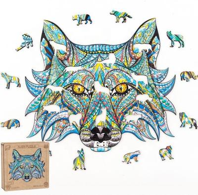 China 2022 Unique Wooden Colorful Interactive Wooden Adults Gift Jigsaw Puzzle Animal Jigsaw Puzzle for sale