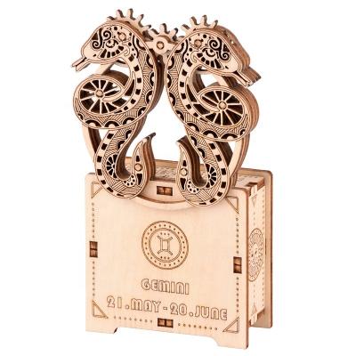 China City Wholesale Music Heaven Gift Phonograph Original Design Security Phonograph Puzzle DIY 3D Wooden Crank Crank Music Box for sale