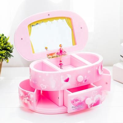 China Amazon Hot Selling Wholesale DIY Antique Rose Mobile Kids Dancing Musical Ballerina Music Box Polyresin for sale