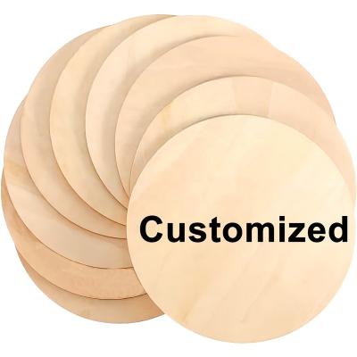 China All Wood Cutouts For Diy Craft Project Decoration Laser Engraving Unfinished Wood Circle Log Pieces Mask Round Ornaments for sale