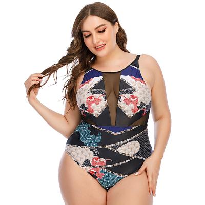 China High Quality Breathable Plus Size Mesh One Piece Swimsuit For Women With Big Breast xxxxxl Ladies Comfortable Swimwear for sale