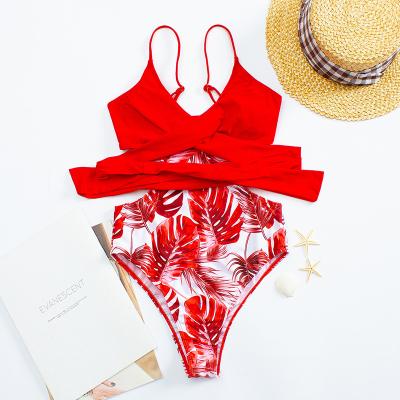 China 2022 One Piece Swimwear Women's Twisted Cut Floral Monokini Swimsuit Breathable Sexy High Cut Women's Swimsuits for sale