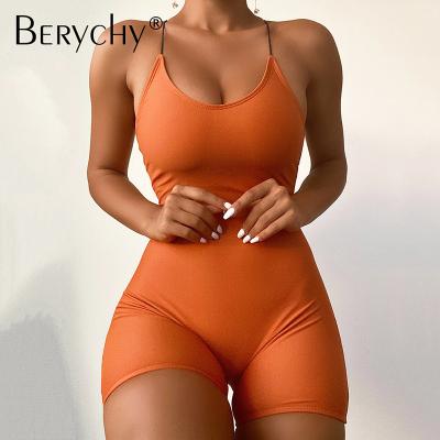 China Breathable New Sexy Cross Back Backless Shorts Padded Women Swimwear One Piece Swimsuit Female Bathing Suit for sale