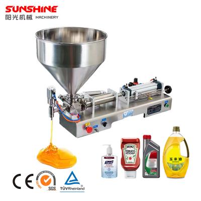 China 50-5000ml Pneumatic Volumetric Semi-automatic Chili Sauce Tomato Paste Filling Machine Food Ketchup Filler Jam Jar Lotion Cream for sale