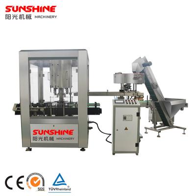 China 4Heda 6head 8head Automatic Food Bottle Sealing Capper (Pneumatic) Rotary (Pneumatic) Clinging Capping Machine For Plastic Caps for sale