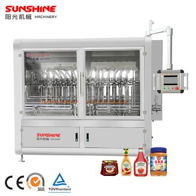 China Automatic Beverage Food Grade Glass Bottle Jar Salad Dressing Mustard Sauce Filling Machine Production Line for sale