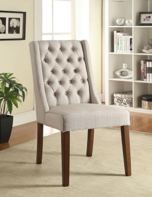 China Solid Wood Legs Upholstered Dining Chairs , High Back Dining Room Chairs for sale