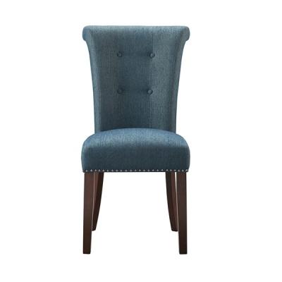 China Turquoise Upholstered Dining Chairs With Curved Back , Dining Room Fabric Chairs for sale