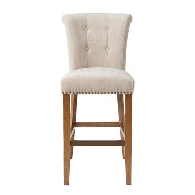 China Recreational Area Cream Bar Stools High Back With Soft Tufted Buttons for sale