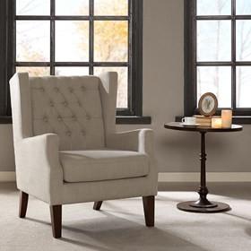 China Lounge Arm Accent Chair , Cream Occasional Chair With Solid Frame Construction for sale