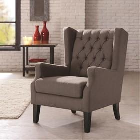 China Solid Wood Brown Accent Chair Tailor Lines With More Fabric Options for sale