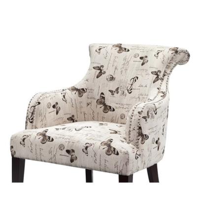 China Rosy Rollback Upholstered Accent Chairs Plywood Frame With Birch Wood Legs for sale