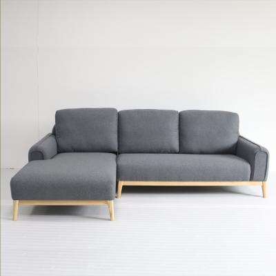 China Solid Ash Base Upholstered Sofa Chair , Grey Fabric Left Hand Corner Sofa for sale