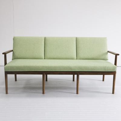 China Modern Style Upholstered Sofa Chair , 3 Seater Fabric Sofa Green Linen for sale